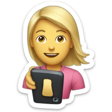 persona usando un teléfono sticker