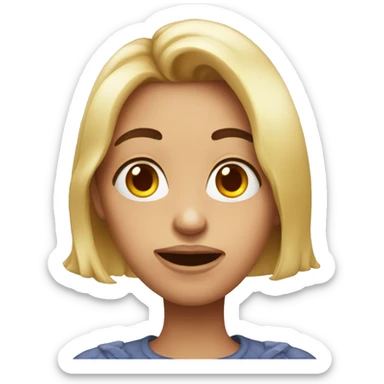 Birthday girl with weird ugly face sticker