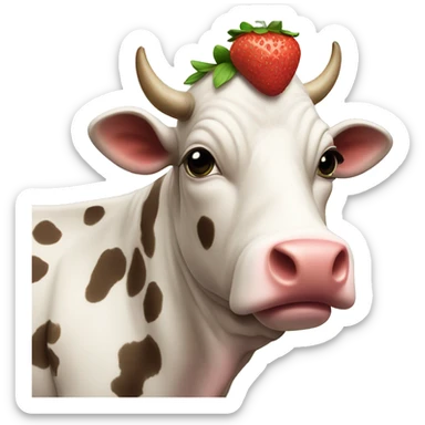 Strawberry cow sticker