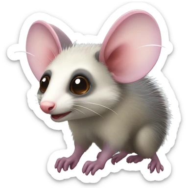 Adult wild opossum with fairy wings  sticker