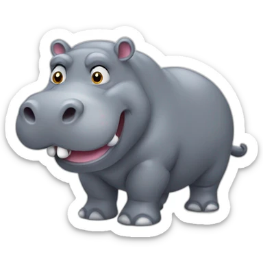 Grey Hippopotamus  sticker