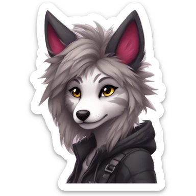 Edgy modern anthro furry by Falvie, LiLaiRa, AngieWolf sticker
