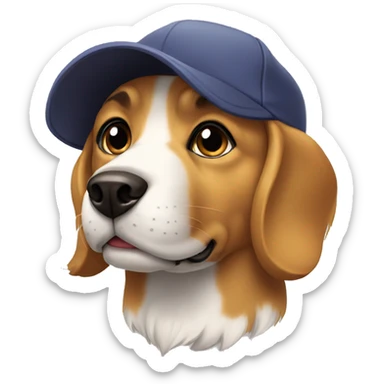 Dog with cap sticker