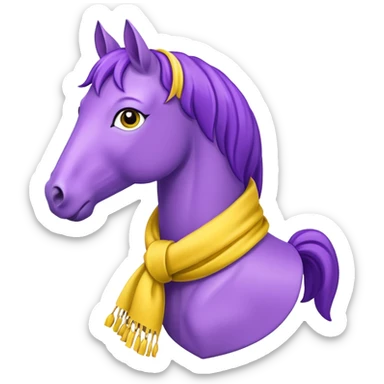 Purple horse wearing yellow scarf
 sticker