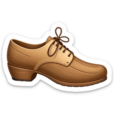 Un zapato de madera estilo Polonia . El zapato está tallado a mano. Pero de madera  sticker