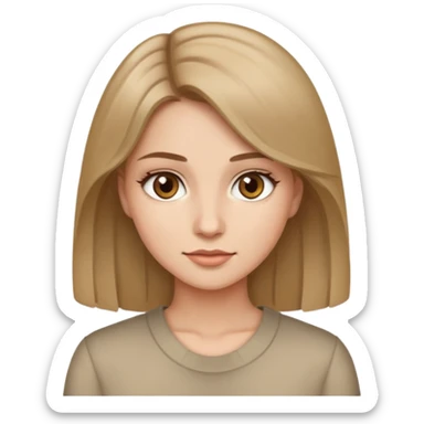 Chica rubia oscura con ojos marrones claros sticker