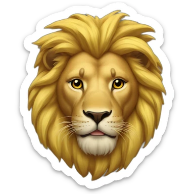 lion with yellow hair and gold chain on his neck sticker