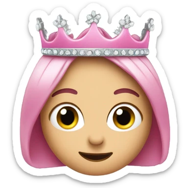 A pink bean wearing a tiara sticker