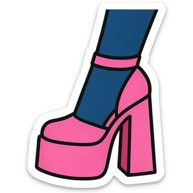 pink platform heel with a leg in stockings sticker