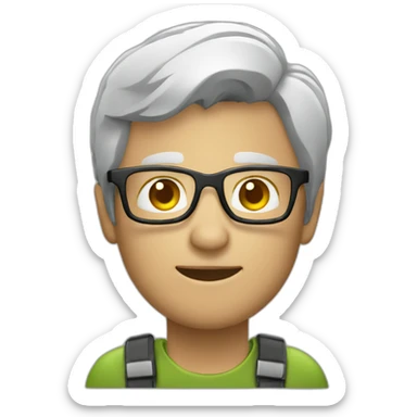 IT technician men glasses sticker