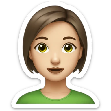 belarussian girl wirh short brown hair piercing in nose and green eyes sticker