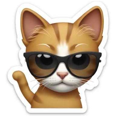 Cat with sunglasses sticker