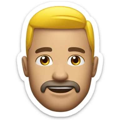 Hombre moreno con jockey amarillo haciendo el movimiento de cejas de dwayne jonhson sticker