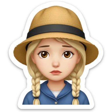 sad Girl with hats sticker