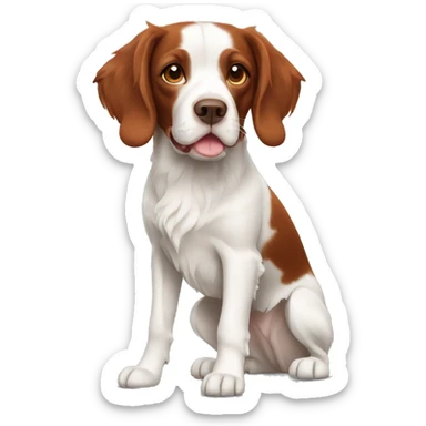 Brittany spaniel full body sticker
