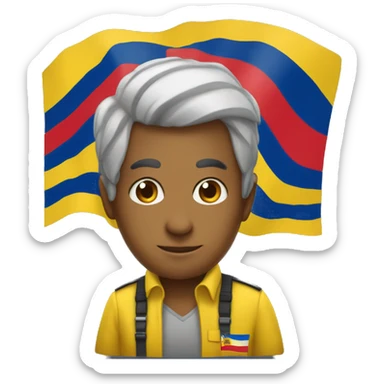buque con bandera grande de colombia sticker