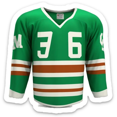 vintage hockey jersey green color no stick sticker