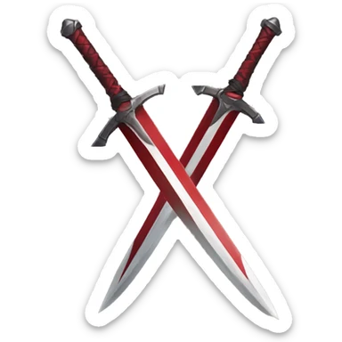 make all crimson red dual swords sticker