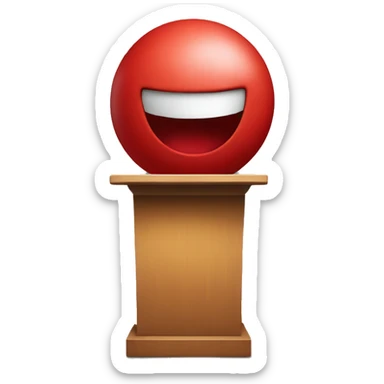 Red blob person on a podium giving a speech sticker