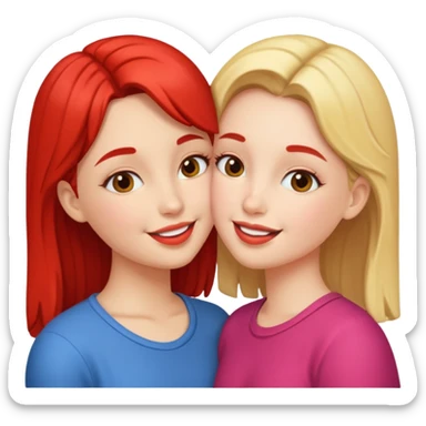 2 girls kissing each other sticker
