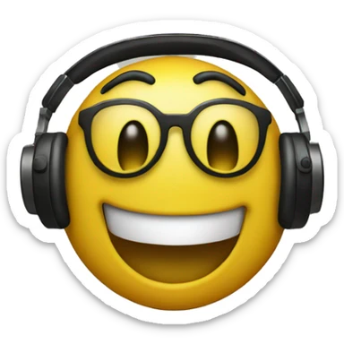 goofy dj yellow emoji apple sticker