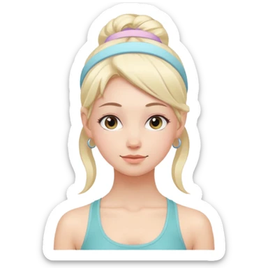 Yoga girl with pastel band sticker