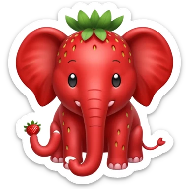Strawberry elefant but red sticker