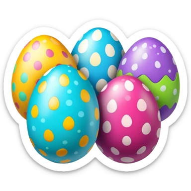 colorful decorated Easter eggs sticker