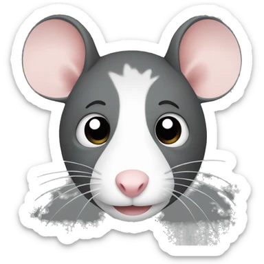 two rats, white and dark gray sticker