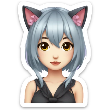 Edgy Kawaii Cute Cool Beautiful Elegant Pretty Anime Catgirl sticker