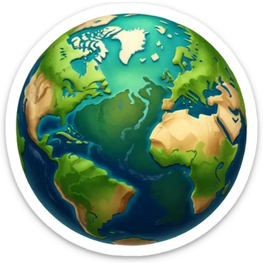 planet earth north america sticker
