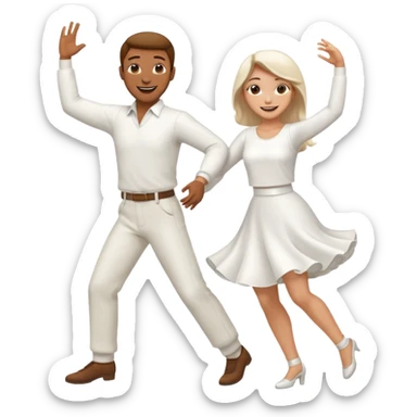Man and woman dancing white sticker
