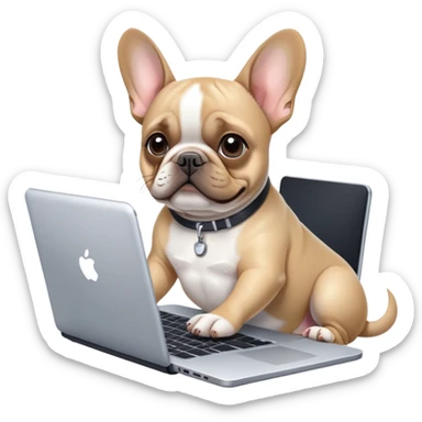 French bulldog work laptop  sticker