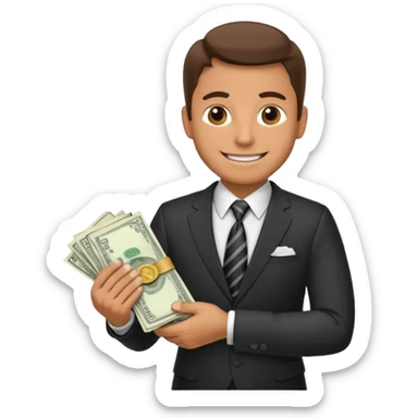 public official/politician/bureaucrat holding money sticker