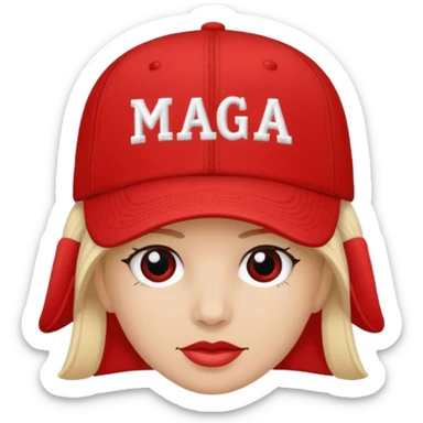 Hat with MAGA sticker