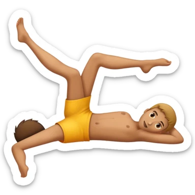 person lying down with leg up sticker