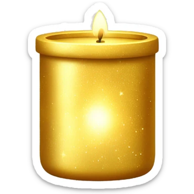 golden candle jar with sparkles  sticker