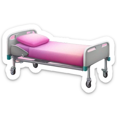 Pink ombre hospital bed with glitter sticker