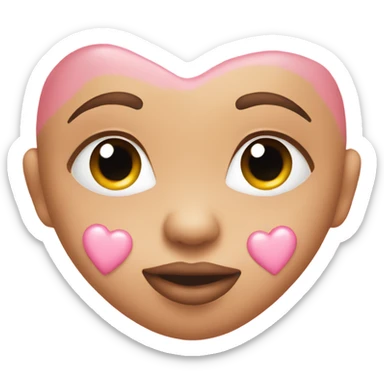 baby pink heart with kiss marks around it sticker