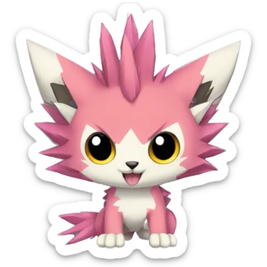 cute cool edgy sharp punk Digimon-Fakemon-animal full body sticker