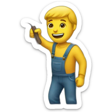 a man paints a fence sticker