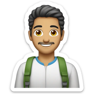 un jeune homme tunisien de 35 ans souriant et musulmans  sticker