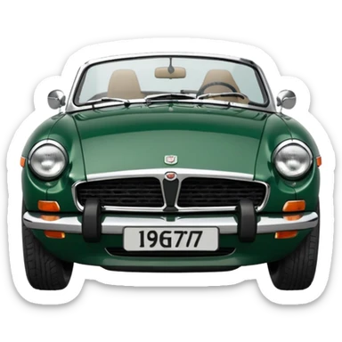1977 British racing green Mgb roadster chrome bumper wire wheels reg plate YGR 151R  sticker