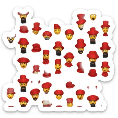 man wearing red fez with a black tassel sticker