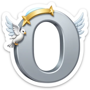 Gray letter C with an angelic halo floating above it, representing Grace/Gracie/graycee sticker