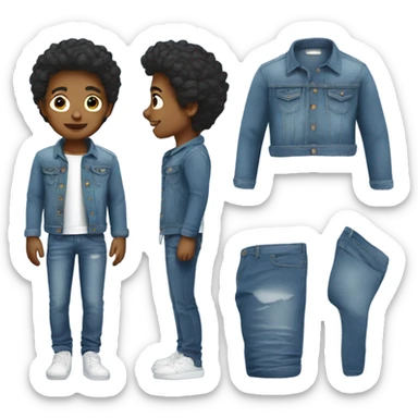 stylish boy in denim outfit sticker