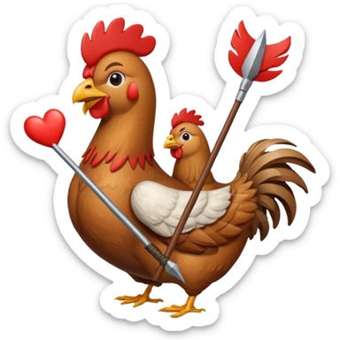 Heart arrow with chicken jockey sticker