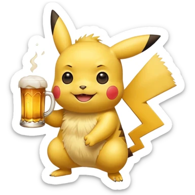 Pikachue bier sticker