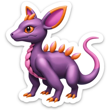 Shiny Dusknoir-Salandit-Sylveon-Fakémon-hybrid-creature (full body)  sticker