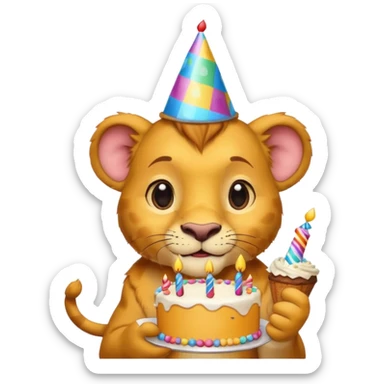 the lion king celebrating birthday  sticker